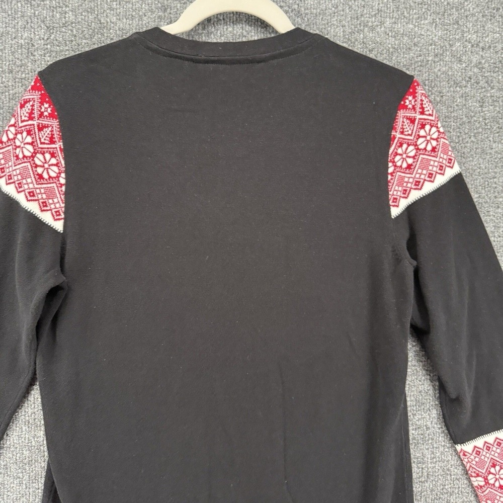 Talbots Sweater Womens S Black Fair Isle Nordic V-Neck Pullover Casual Outdoor - Picture 5 of 9